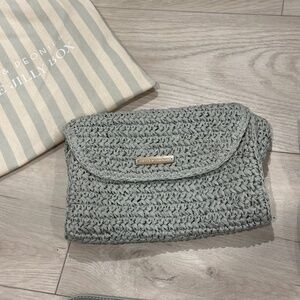 The Jilly Box x Poppy and Peonies Sunset Clutch in blue